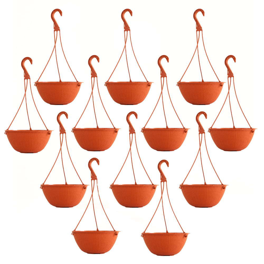 Kit Maceta Colgante Rattan 9½ pulgadas Terra Paquete 12 piezas | Matec