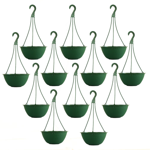 Kit Maceta Colgante Rattan 9½ pulgadas Verde Fuerte Paquete 12 piezas | Matec