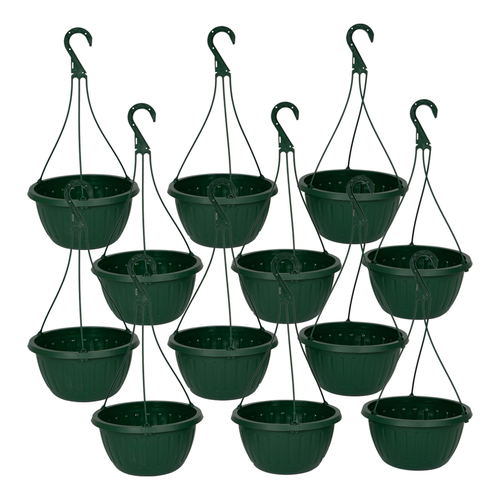Kit Maceta Colgante 10 pulgadas Verde Paquete 12 piezas | Matec