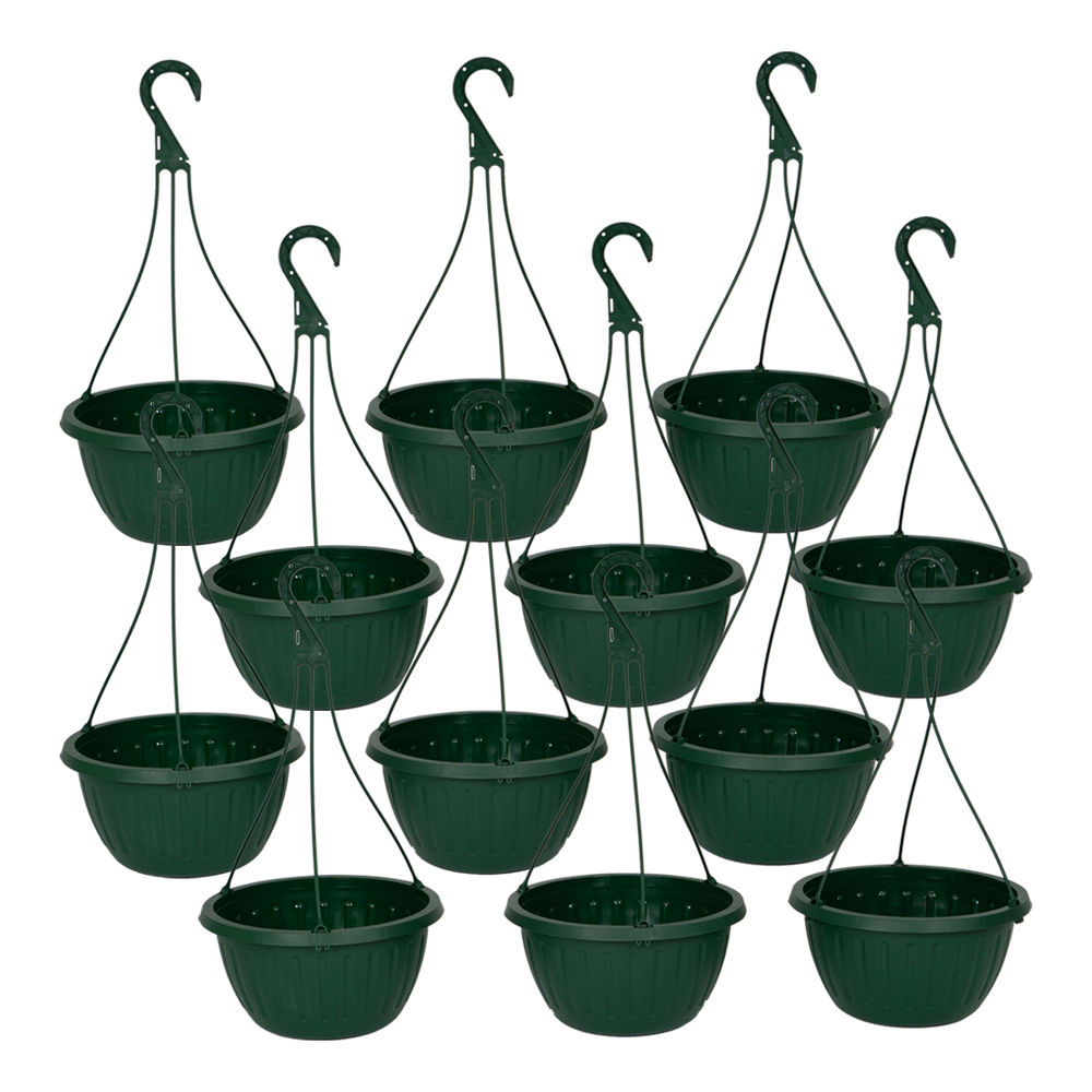 Kit Maceta Colgante 10 pulgadas Verde Paquete 12 piezas | Matec