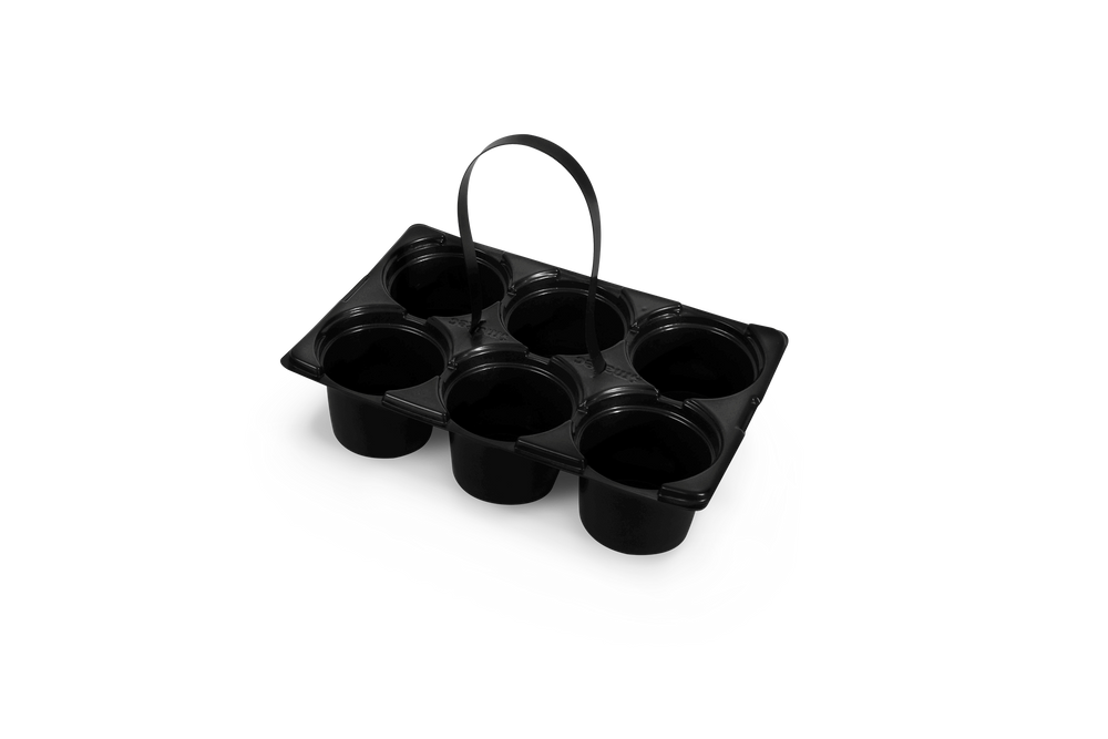 Six Pack Charola 7.5x11 Negro Paq 20