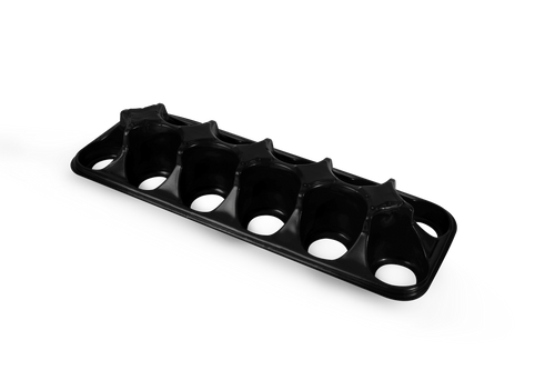 Charola Transp 3.5p 12 Celdas Negro Paq 10
