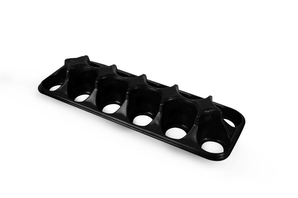 Charola Transp 3.5p 12 Celdas Negro Paq 10